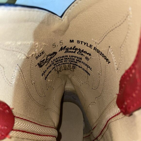 Masterson Boot Co. Men’s Western Boots Size 5.5 M Red Leather Cowboy Rodeo - Picture 3 of 12